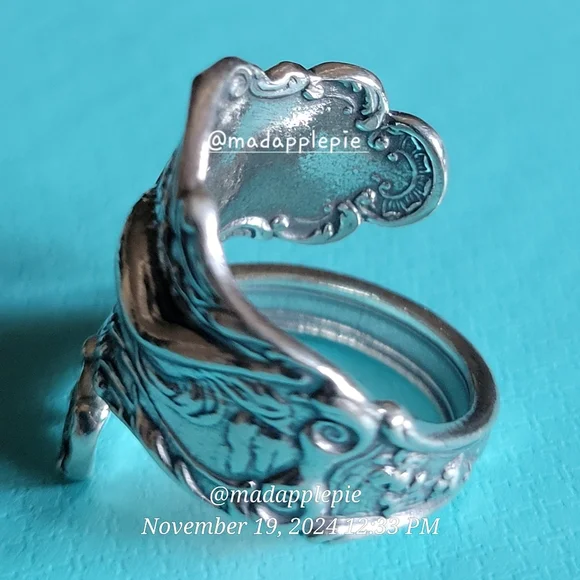Vintage Sterling Silver Spoon Ring Goddess Woman Nude Muse Nymph Designer #133 - Picture 8 of 13